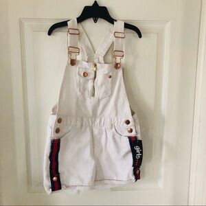 NWT GIRLS White denim striped Jean shortall girls Size 4